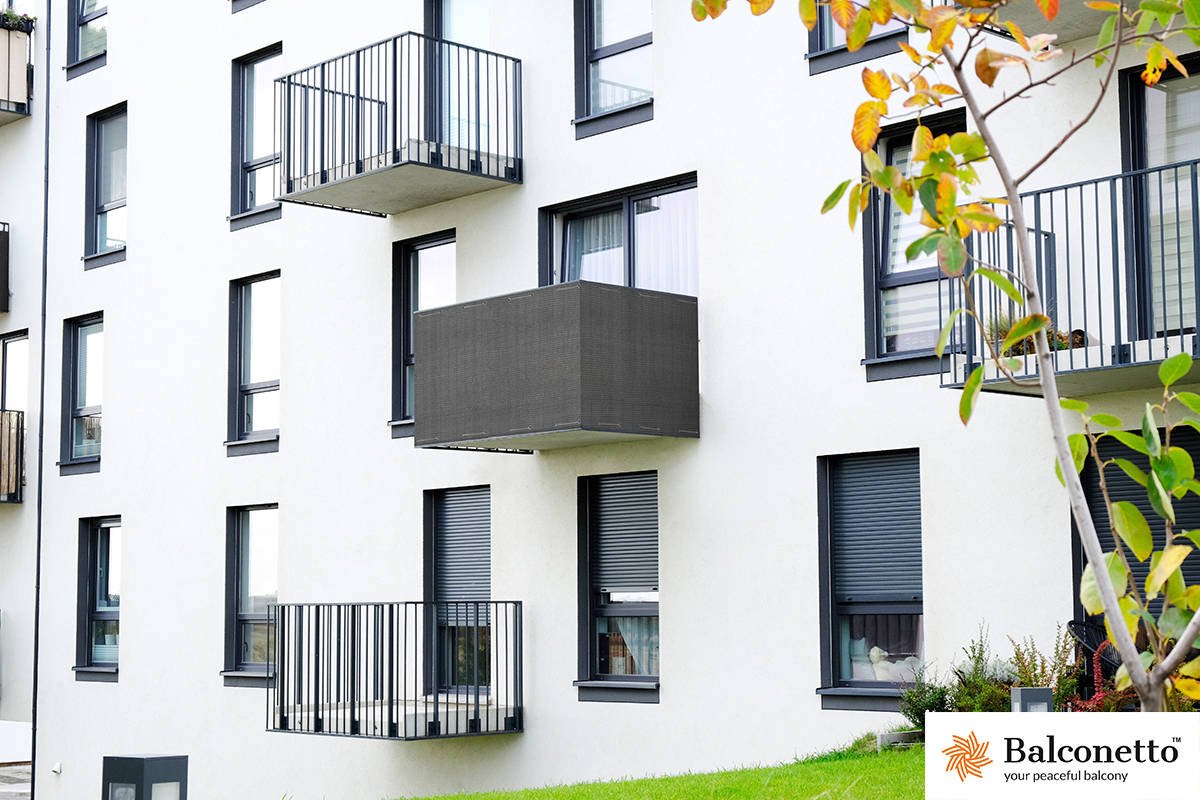 Balkonabschirmung 1x6m 90% Balcone Dark Grey